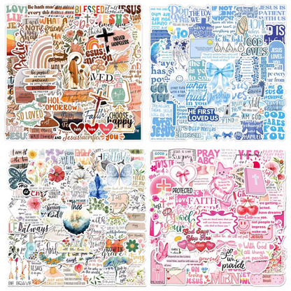 50 Stickers Vinil Religion - Varios colores