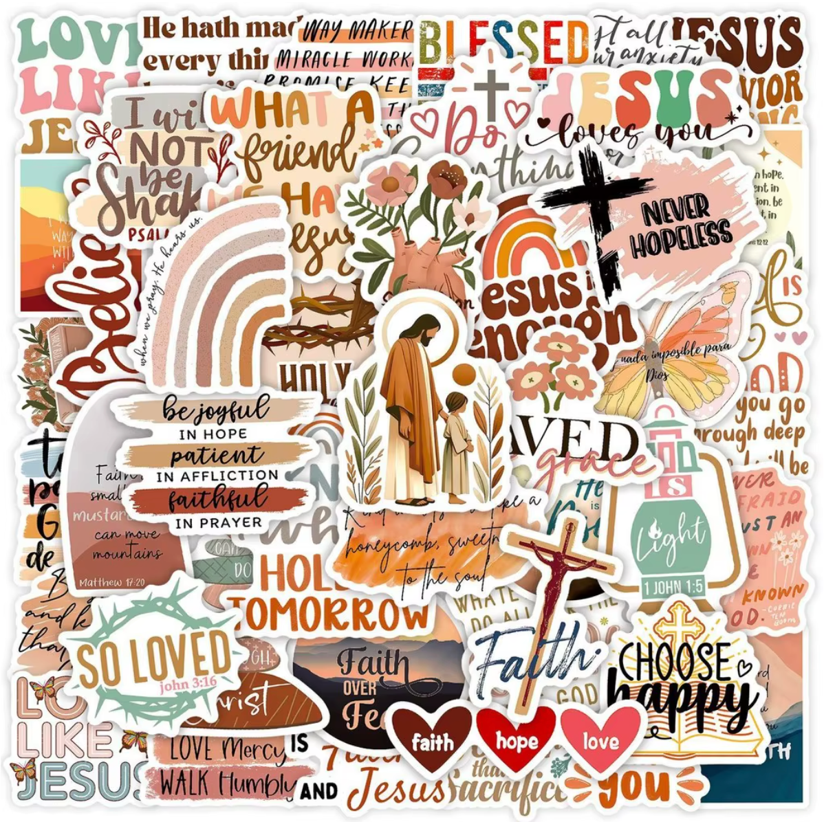 50 Stickers Vinil Religion - Varios colores