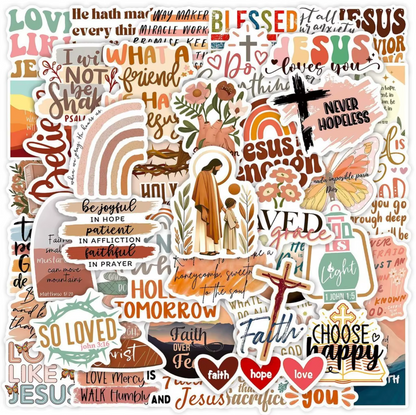 50 Stickers Vinil Religion - Varios colores