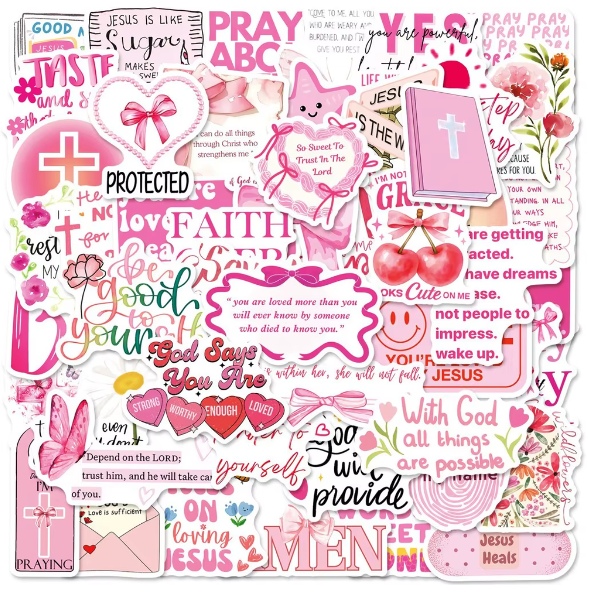 50 Stickers Vinil Religion - Varios colores