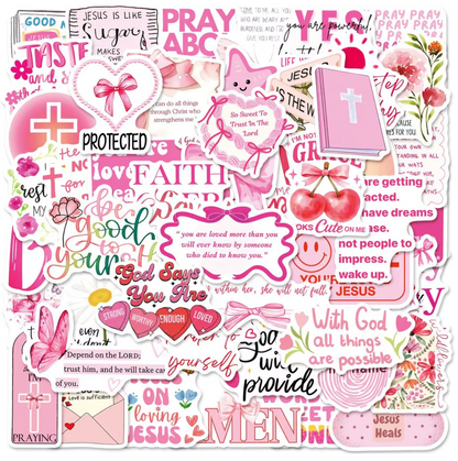50 Stickers Vinil Religion - Varios colores