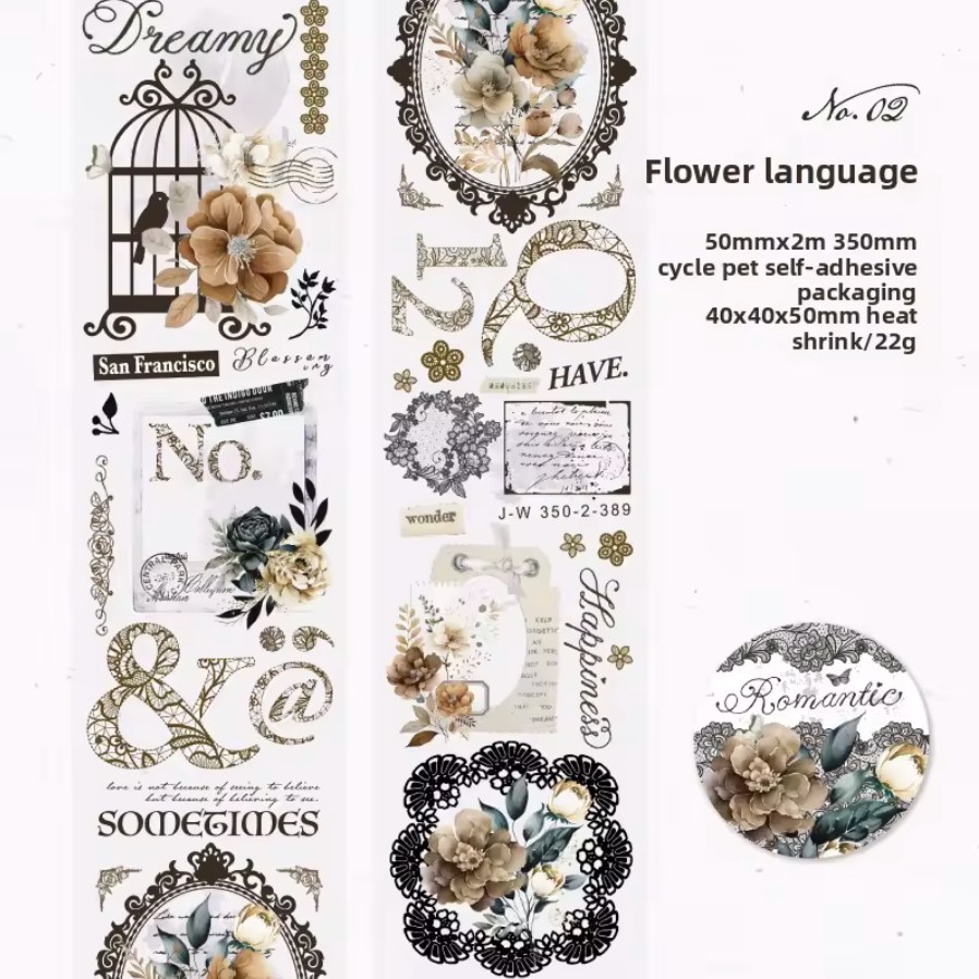 Washi Tape transparente Romantico & Vintage