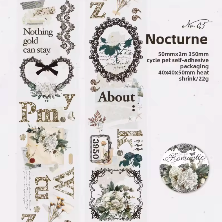 Washi Tape transparente Romantico & Vintage