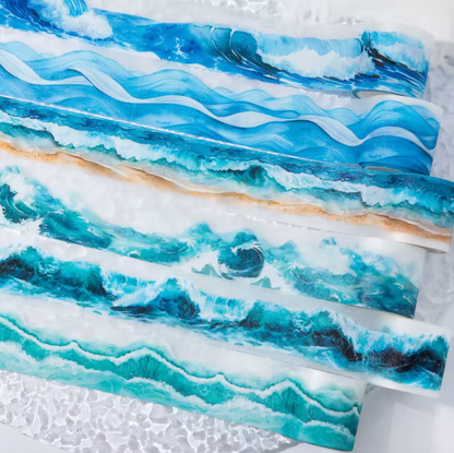 Washi Tape Olas del mar con Ligero Glitter