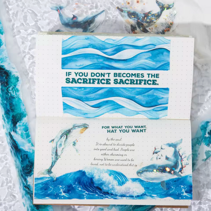 Washi Tape Olas del mar con Ligero Glitter