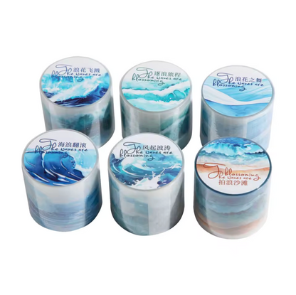 Washi Tape Olas del mar con Ligero Glitter