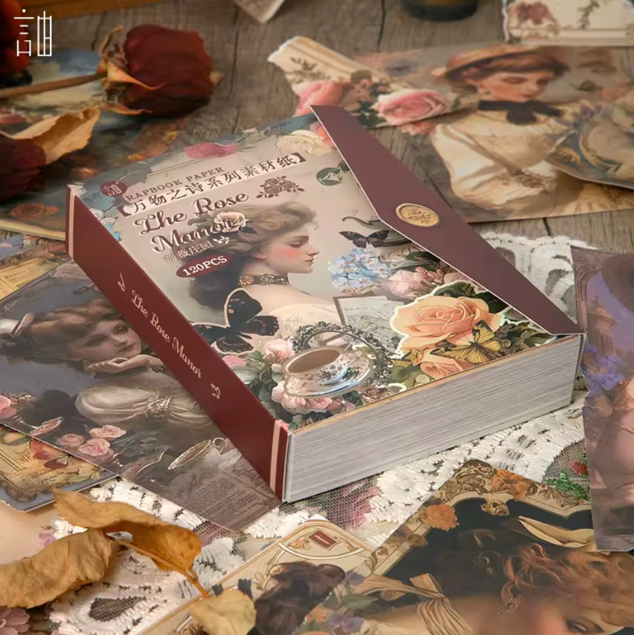 Bloc de 120 papeles Vintage