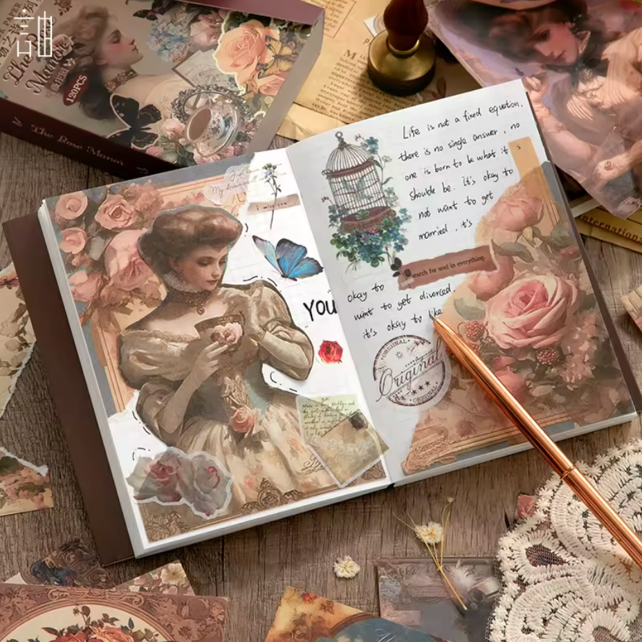 Bloc de 120 papeles Vintage