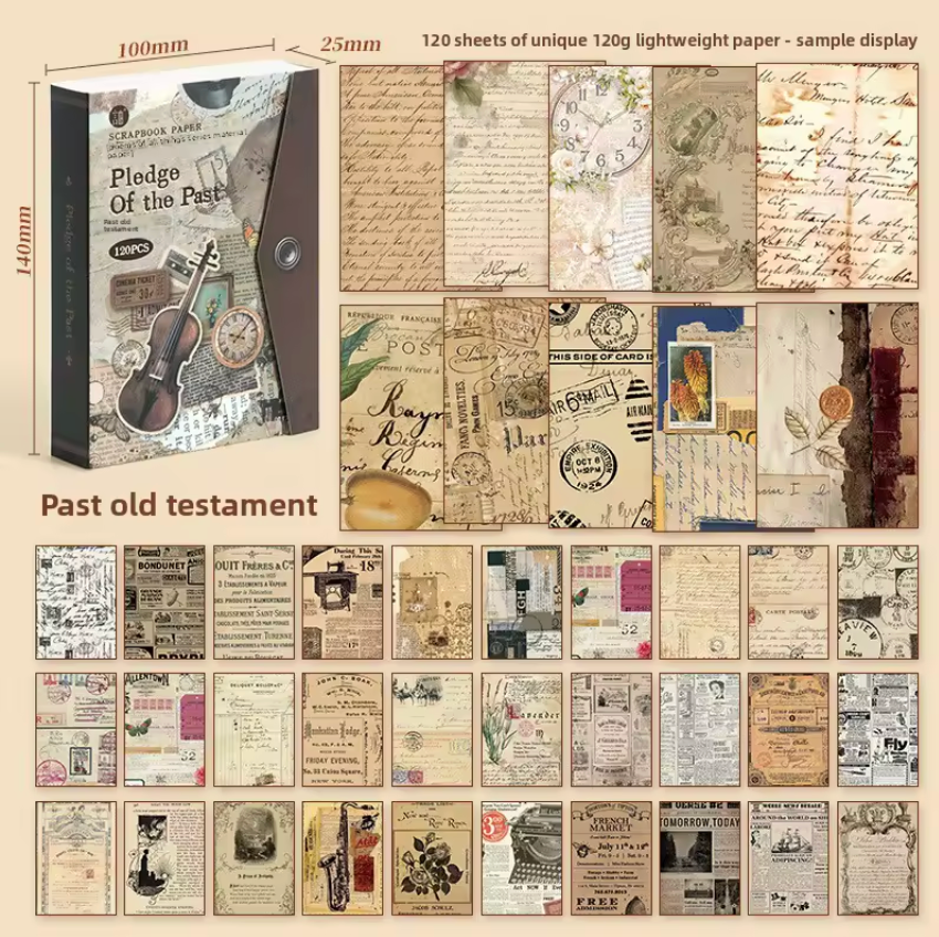Bloc de 120 papeles Vintage