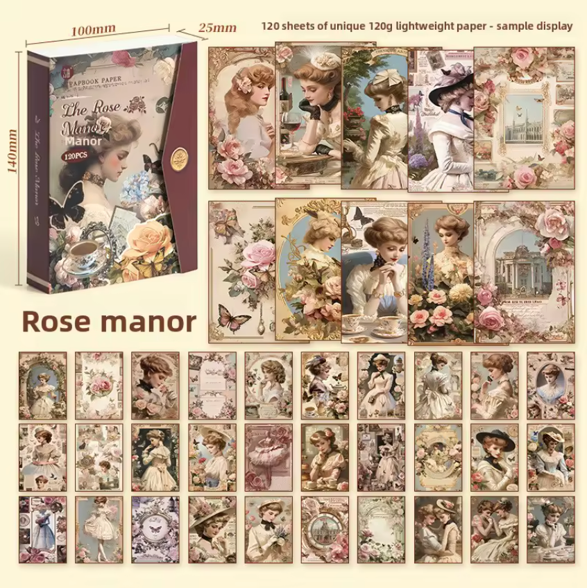 Bloc de 120 papeles Vintage