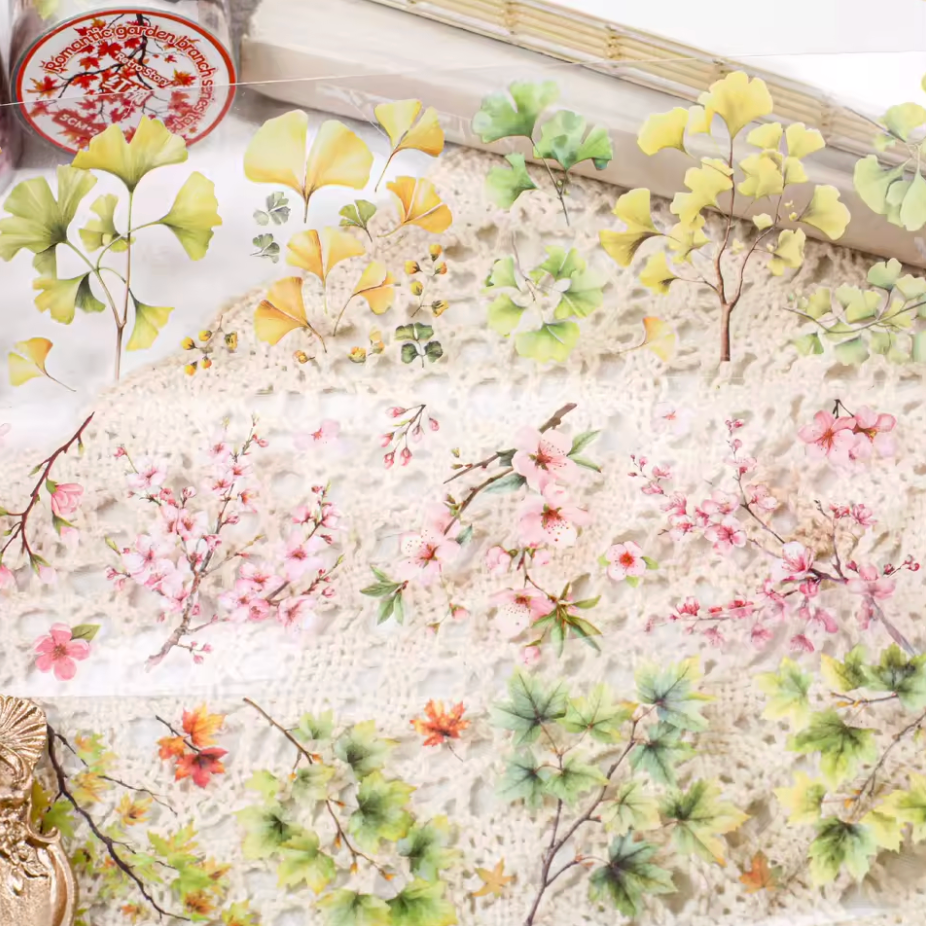 Washi Tape transparente ancho flores & ramas