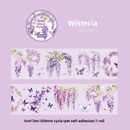 Washi Tape transparente ancho flores & ramas