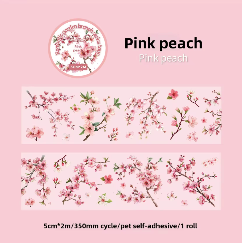 Washi Tape transparente ancho flores & ramas