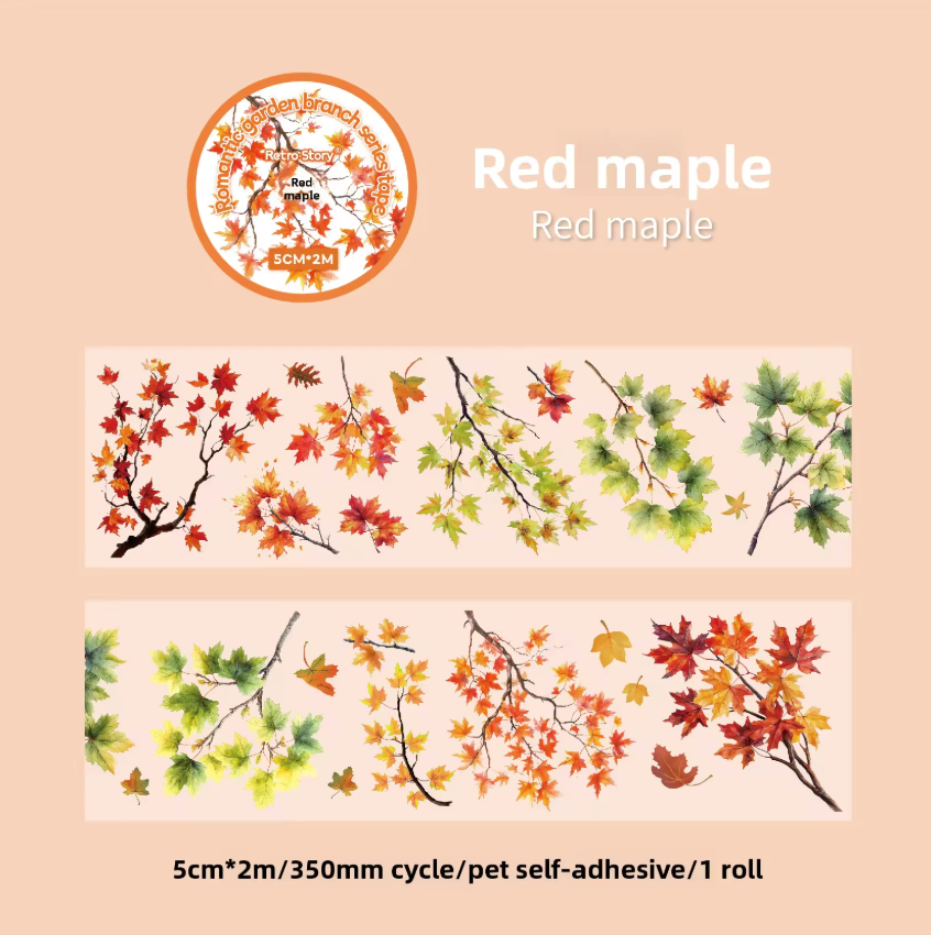 Washi Tape transparente ancho flores & ramas