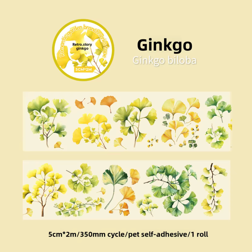 Washi Tape transparente ancho flores & ramas