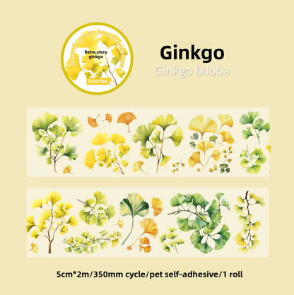 Washi Tape transparente ancho flores & ramas