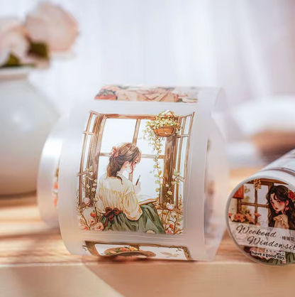 Rollo de stickers Monitas & ventanas