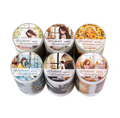 Rollo de stickers Monitas & ventanas