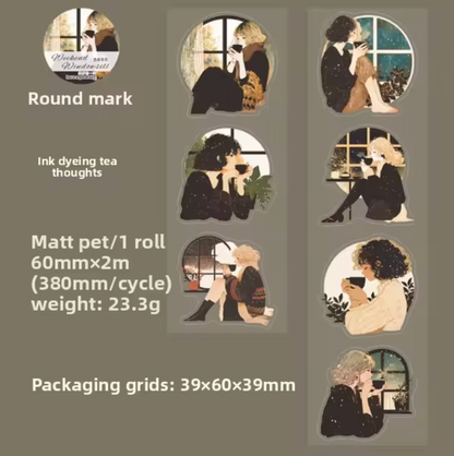 Rollo de stickers Monitas & ventanas