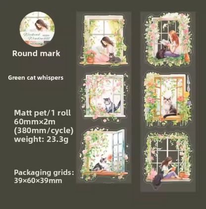 Rollo de stickers Monitas & ventanas