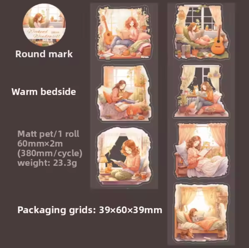 Rollo de stickers Monitas & ventanas