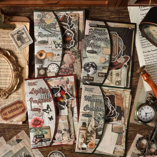 Kit de 200 piezas, papeles, recortes & stickers