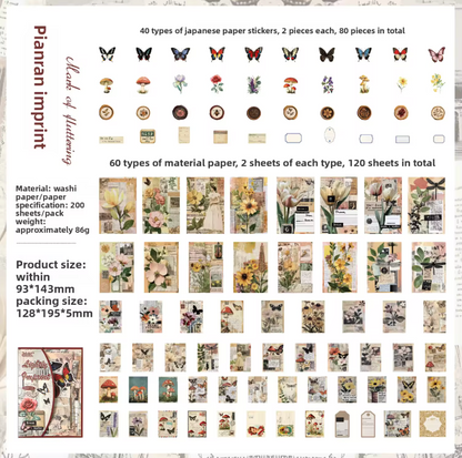 Kit de 200 piezas, papeles, recortes & stickers