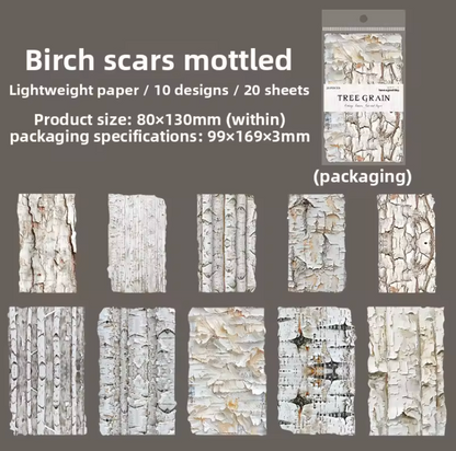 20 Papeles Corteza de arboles