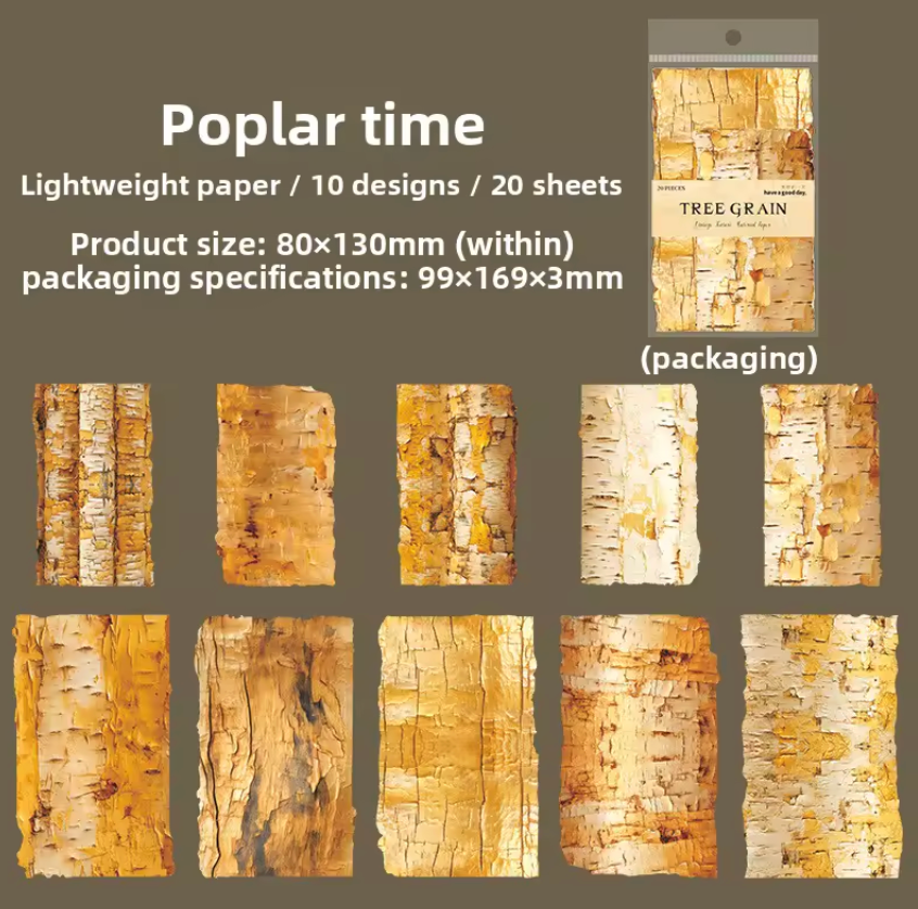 20 Papeles Corteza de arboles