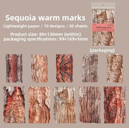 20 Papeles Corteza de arboles