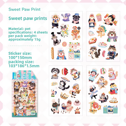 4 Hojas de Stickers Animales tiernos