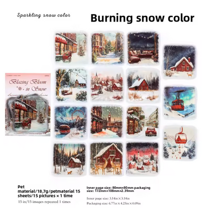 15 Stickers Grandes Invierno Alta calidad