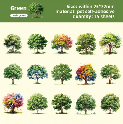 15 Stickers Arboles Estaciones