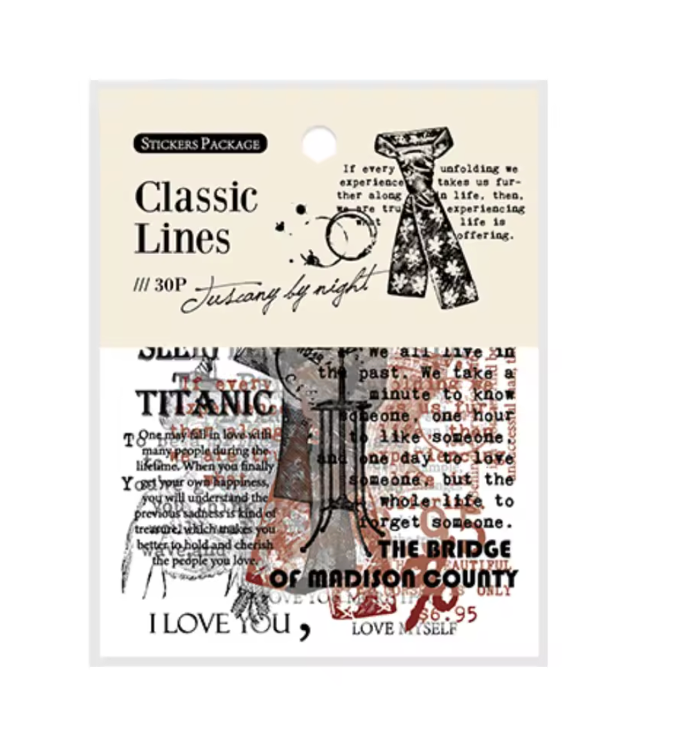 30 Stickers transparentes con texto