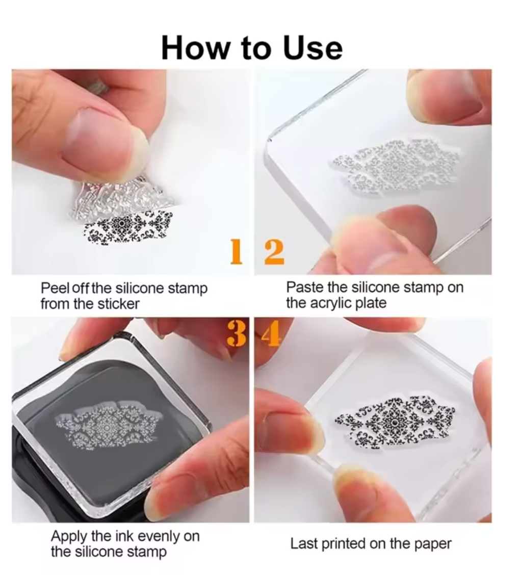 Sellos de silicon patrones textura vintage