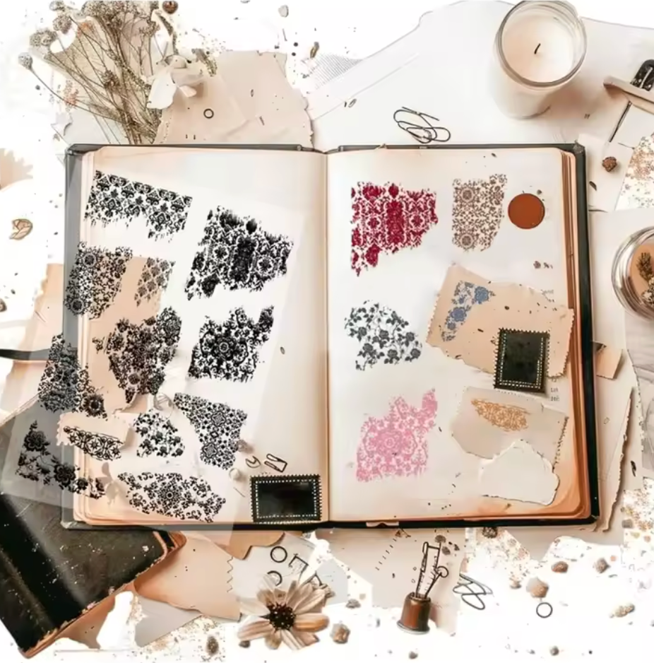 Sellos de silicon patrones textura vintage