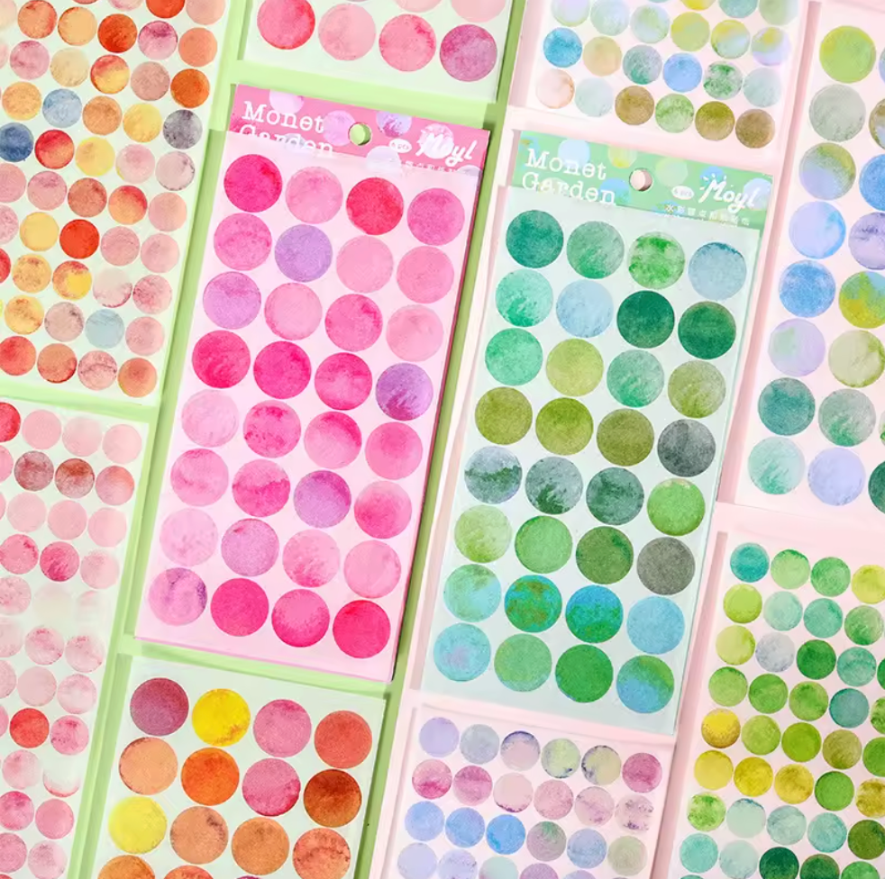 6 Hojas de Stickers - Puntitos