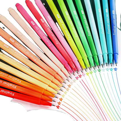 10 Plumas punta fina de colores