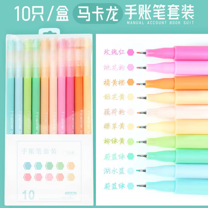10 Plumas punta fina de colores