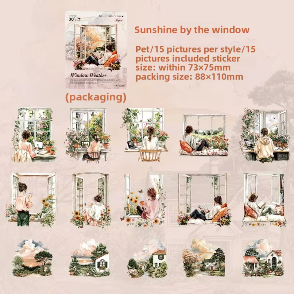 15 Stickers Ventanas hermosas