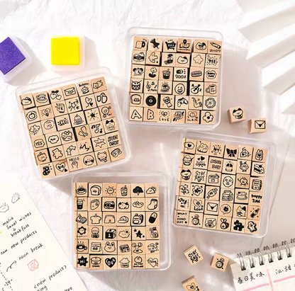 36 Mini Sellos de madera