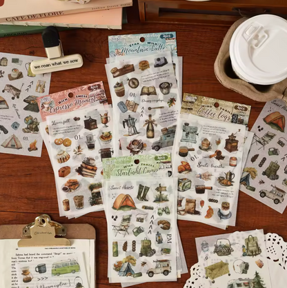 4 Hojas de stickers Vintage