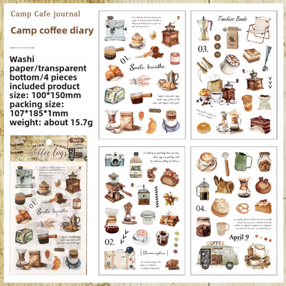 4 Hojas de stickers Vintage