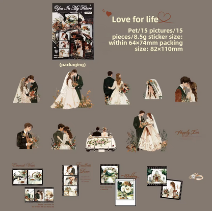 15 Stickers Parejas Amor