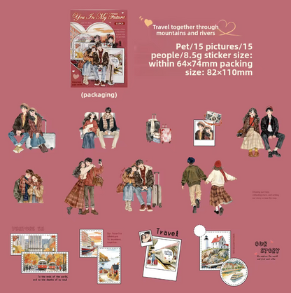 15 Stickers Parejas Amor