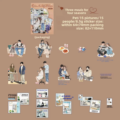 15 Stickers Parejas Amor