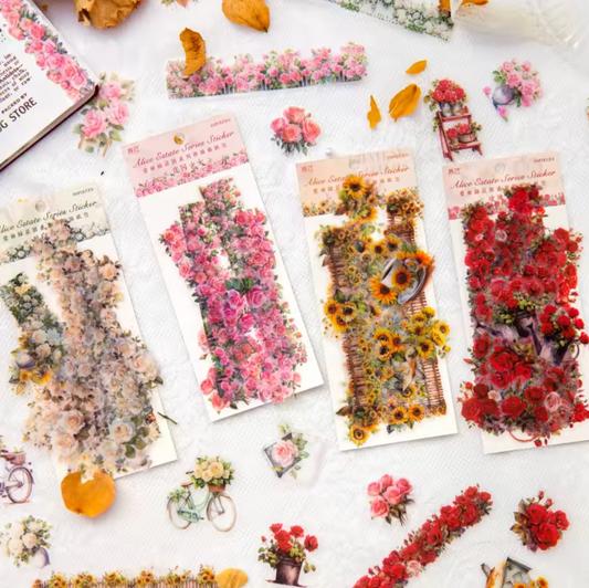 30 Stickers Tiras de flores