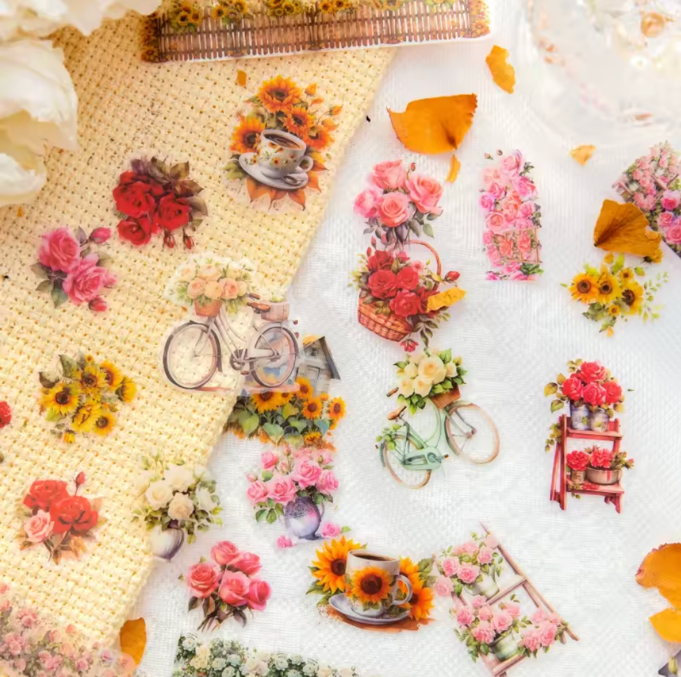 30 Stickers Tiras de flores