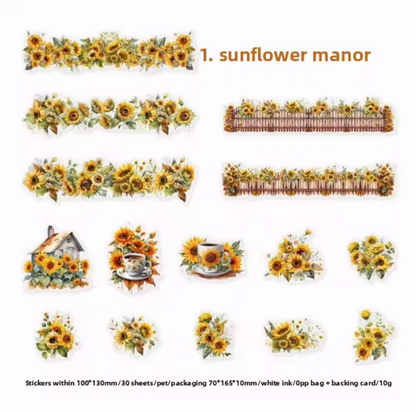 30 Stickers Tiras de flores