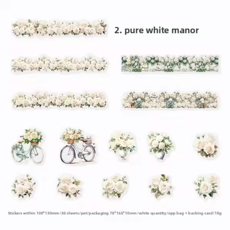 30 Stickers Tiras de flores